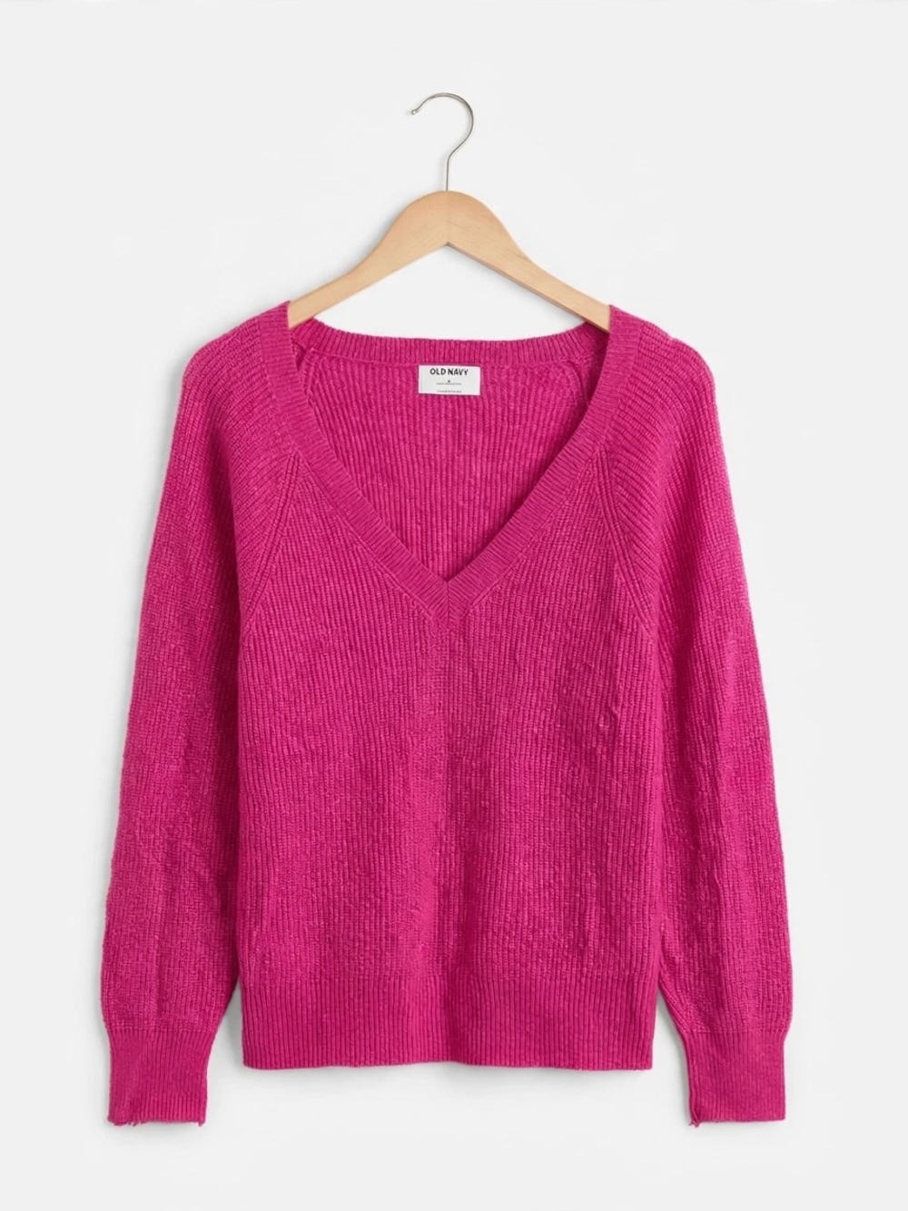 Old Navy Women's V-Neck Sweater - Fuchsia Pink
